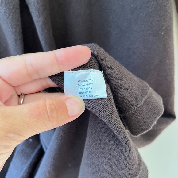 Tyler Boe Sz M Brown Cotton Cashmere Blend Midi Dress Stretch Cowl Neck - Picture 10 of 10